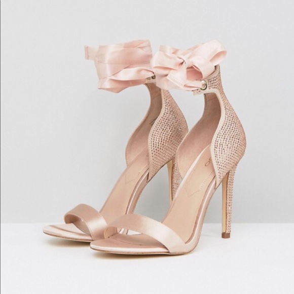 ALDO Mirilian Glitter Satin Tie Ankle Strap Shoe